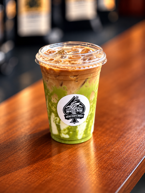 Dead Man's Brew matcha iced latte